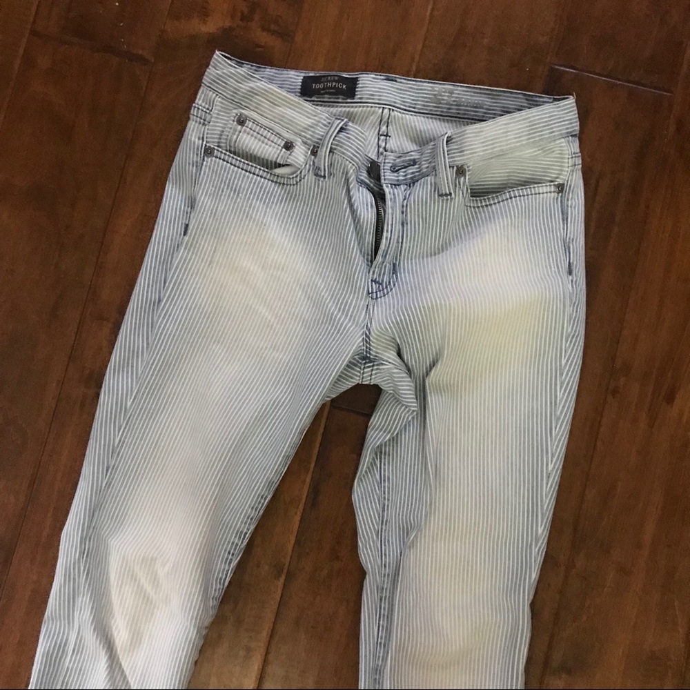 Jcrew “conductor” ankle jeans with zip